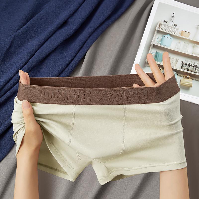 Men's High-End Cotton Boxer Briefs - Mid-Waist, Large Size, Breathable, Summer Wear