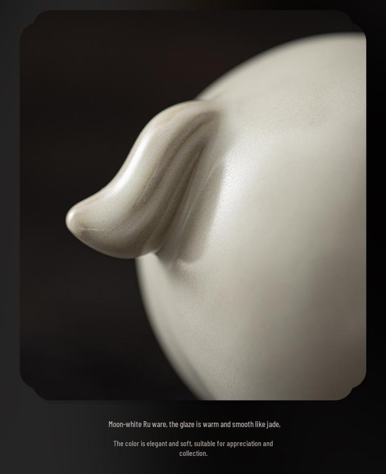 Elegant Creative Ru Ware Ceramic Horse Tea Pet – Tang Dynasty-Inspired Home Ornament and Souvenir Gift.