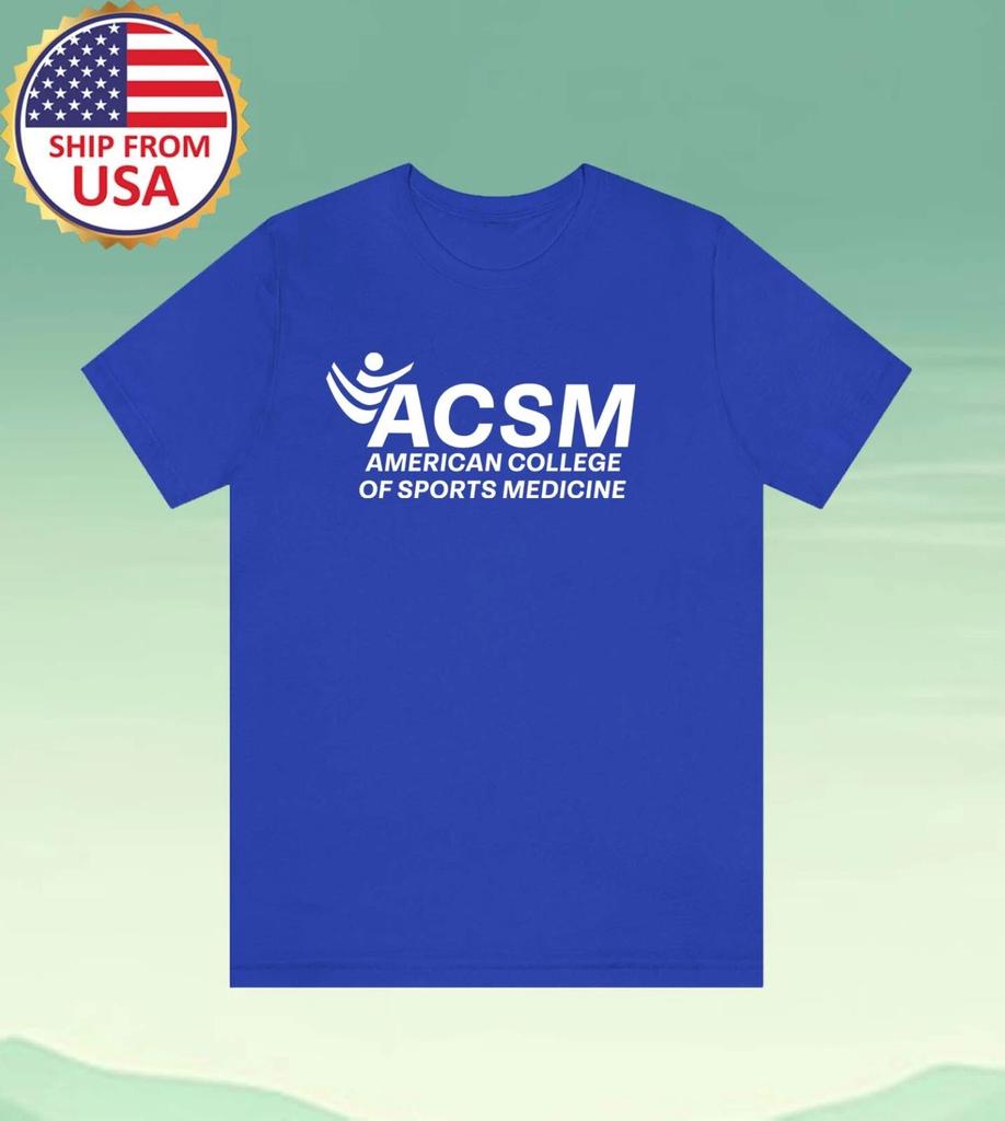ACSM American College of Sports Medicine Men's Blue Size S-5XL