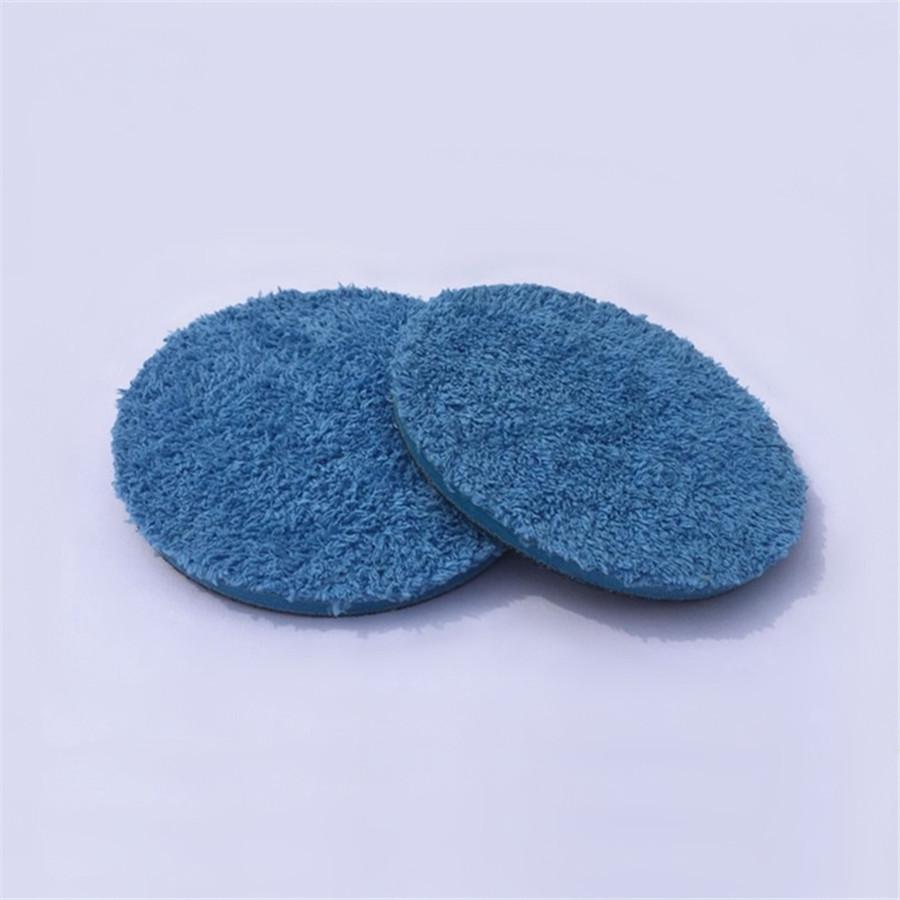 Microfiber Cutting Pad Buffing Remove Moderate Paint Car Care 4" Blue Microfiber Buff Sponge Polishing Pad