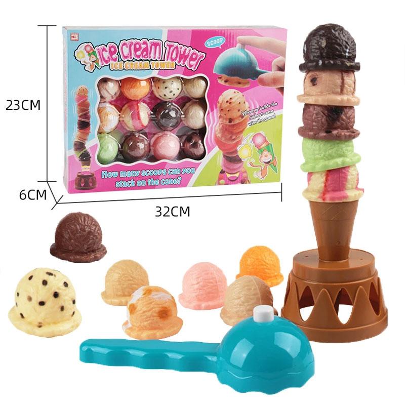 

Montessori Number Matching Ice Cream Stack Game Parish Sensory Color Cognitive Counting Learning Educational Toys For Children