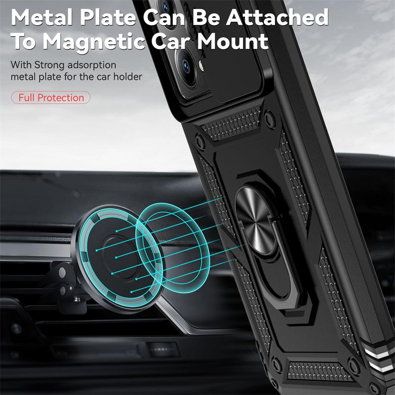 For Poco X5 X5 Pro 5G Case Slide Lens Camera Protect Phone Case For Pocox5pro Poko X5pro X 5 Pro 5X Stand Ring Back Cover