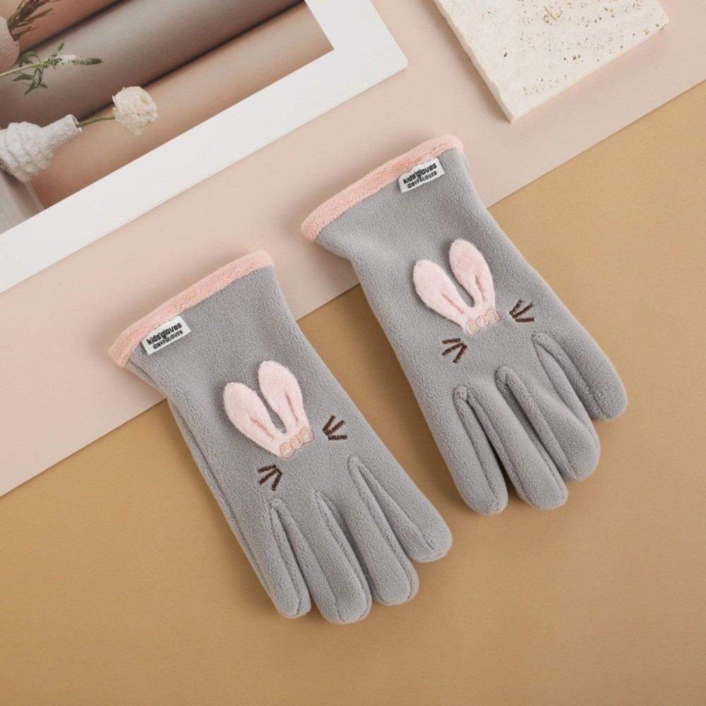 Plush Ski Gloves Polar Fleece Full Finger Gloves New Windproof Coldproof Gloves  Autumn and Winter