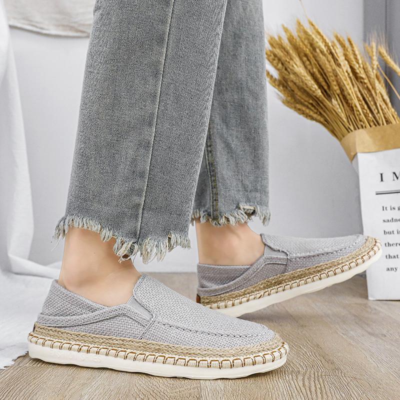 Linen Sewing Men's Casual Shoes Comfy Lightweight Summer Loafers Men Espadrilles Flat Slip-on Driving Shoes Man  Fishermen Shoes