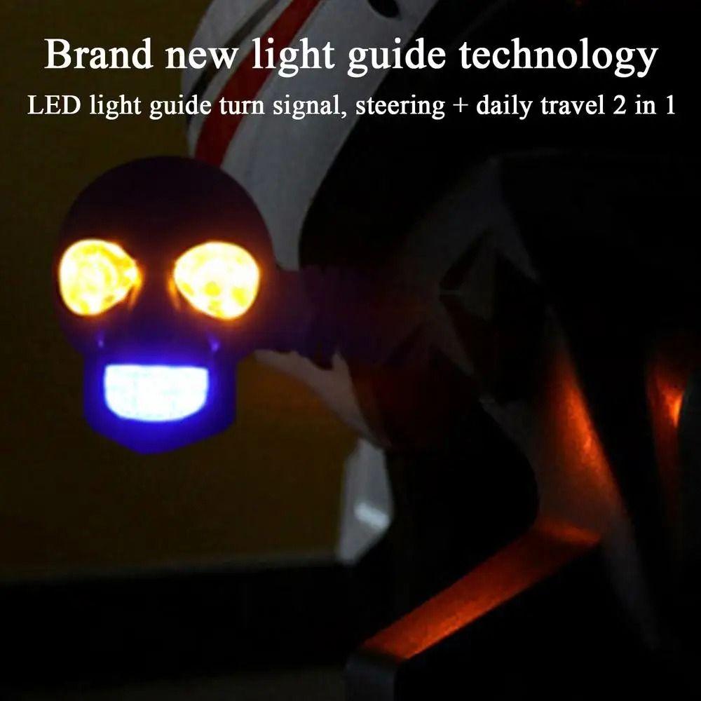 2Pcs DC 12V Vehicle Safety Lights Dual Color Light Motorcycle Indicator Lamp Scooter Use