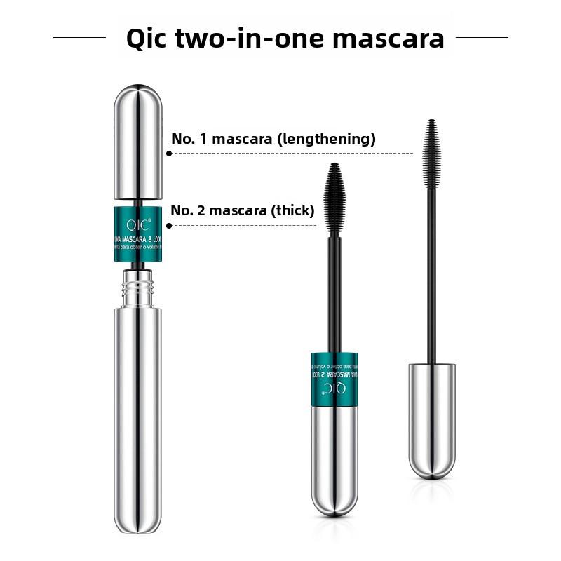 QIC 2-in-1 Wimpernprimer und Mascara, Verlängernd, Volumisierend und Schwunggebend, Wasserfest und Wischfest, Langanhaltend