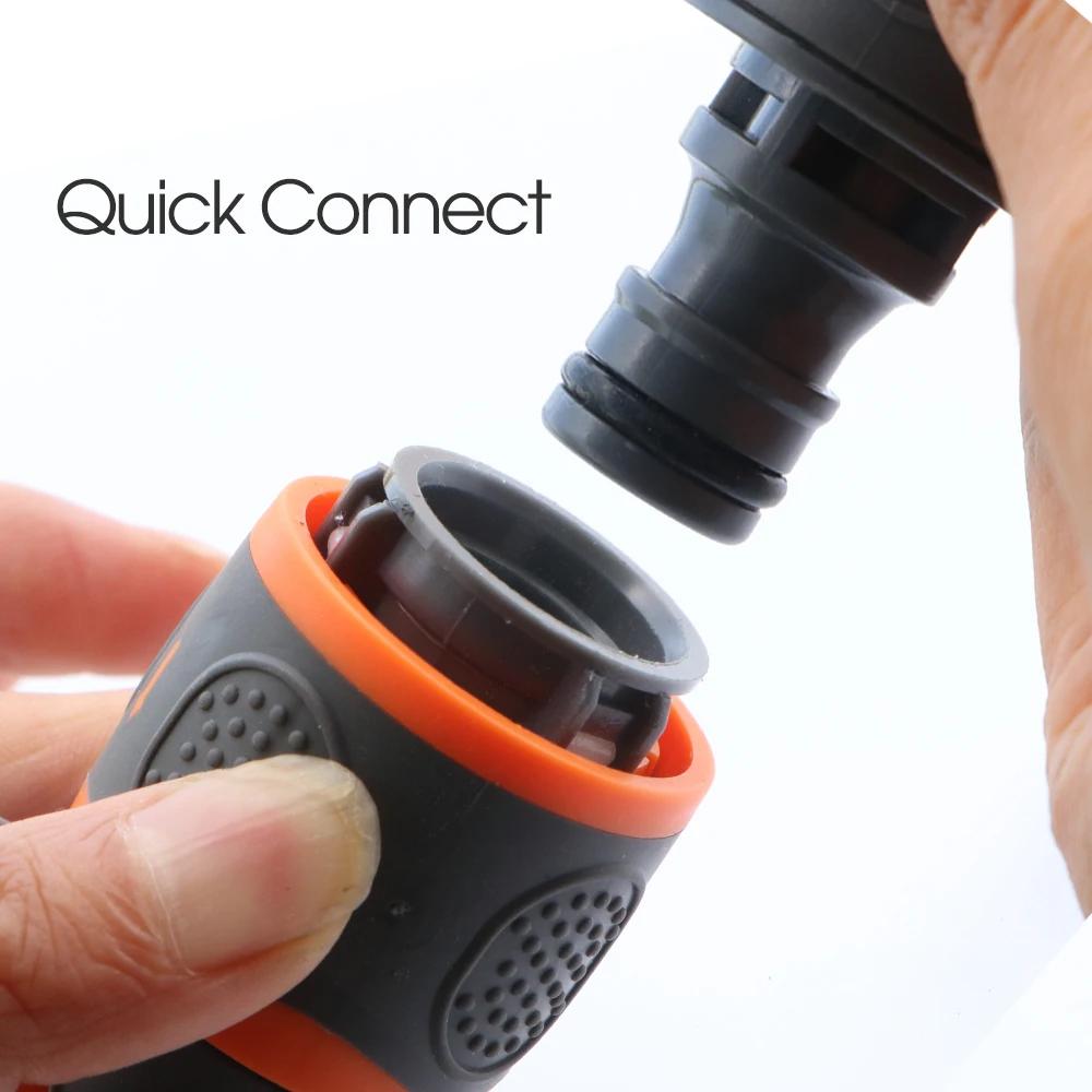 16mm Durable Plastic Ball Valve Hose Adapter for Garden Irrigation with Quick Connect Coupling and Ergonomic Grip