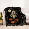 Halloween Ghost and Pumpkins Decorative RugBlanket Flannel Throw Blanket for Sofa, Bed, Travel, Camping, Office, Couch, Chair, And Bed Gift