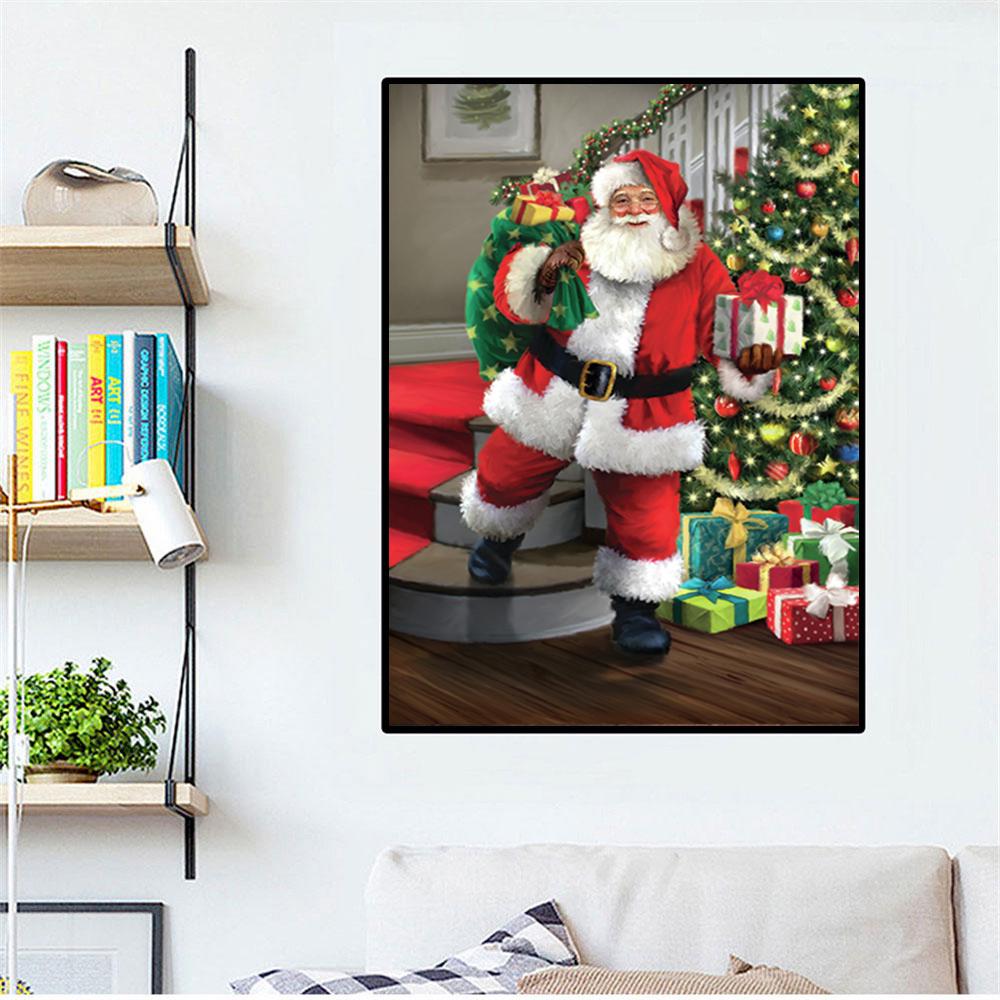 New 5D DIY Diamond Painting Santa Claus Landscape Embroidery Round / Square Diamond Cross Stitch Rhinestone Mosaic