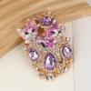 Vintage Baroque Jewelry Brooch Set With Double Cat Design Women Elegant Rhinestone Embellishments Perfect Daily Wear Or Gifting