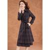 Elegant Checkered Blazer & Long-Sleeve Dress Set