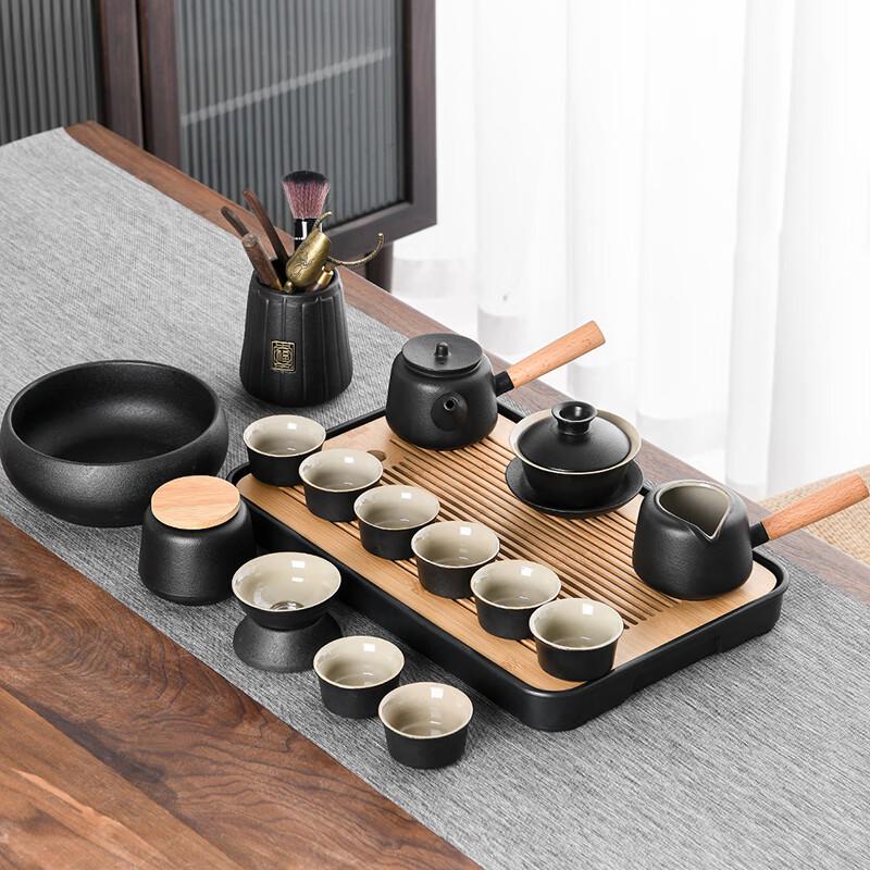 Black Pottery Japanese-Style Tea Set