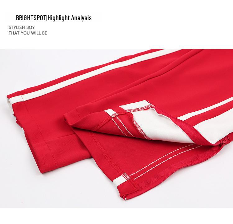 DK Kids' Retro Contrast Wide-Leg Pants – Autumn Casual Sportswear for Girls & Boys