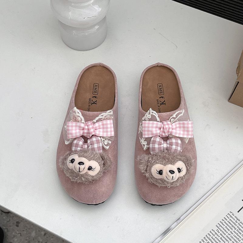 Cartoon cute slippers women wear bag head cool slippers new soft bottom versatile half slippers women