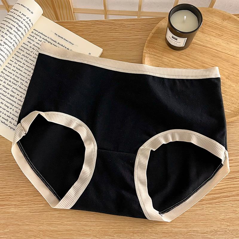 Damen Herbst- und Winterwarme Baumwolle Antibakterielle Weiche Unterwäsche mit mittlerer Taille