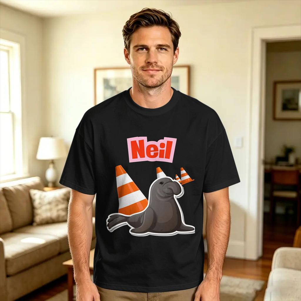 Neil the Seal T Shirt Summer Streetwear TShirts 100 Cotton Trendy Cool Tshirt For Unisex Design Top Tees