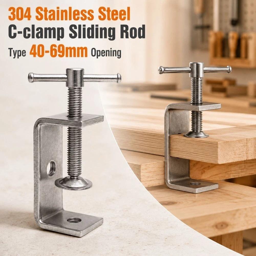 304 Edelstahl Quadratklemme Verstellbarer Fester Halter Clip C-Klemme Beschläge Befestigungselemente