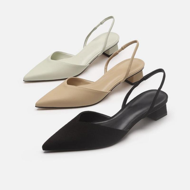 Shoes for Women Slingbacks Women's High Heels Shallow Mouth Office Sexy Slip-on Toe Cap Gladiator Sandals