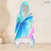 Women Plus Size Hooded Long Sleeve High Low Printed Top Fitted Pants Two Piece Set