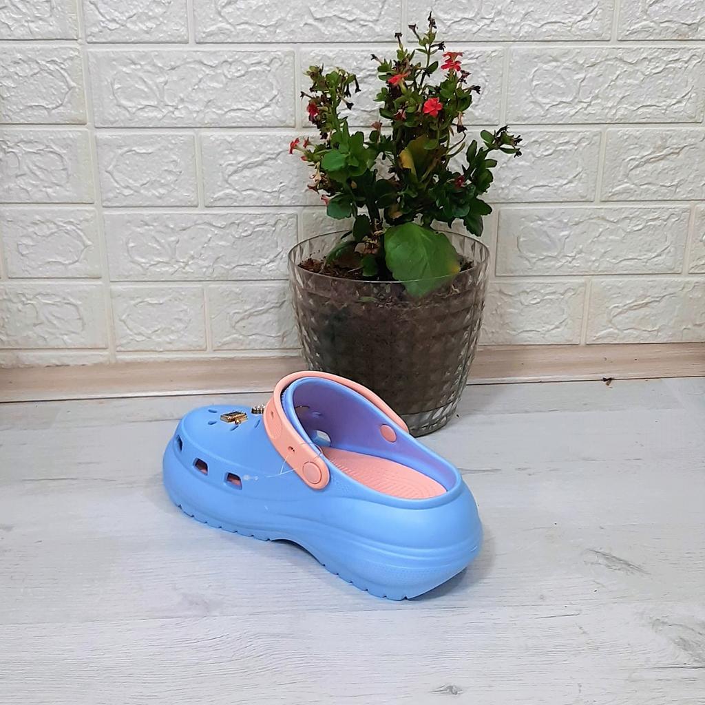 Sonimix 16001 Baby Blue-Powder Thick Soled Stone Crks Women's Slippers