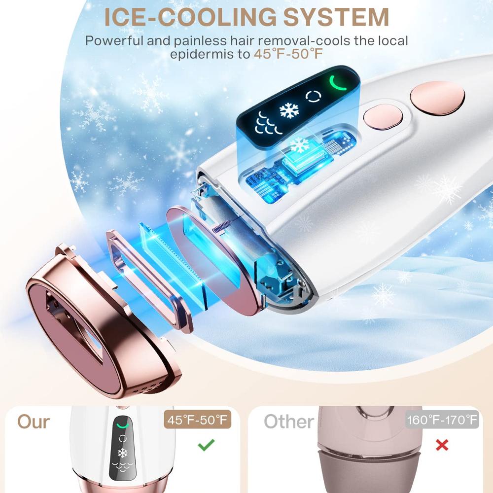 IPL Hair Removal For Ladies Permanent Laser Hair Remover Device With Ice Cooling Painless Epilator For Women Body Bikini Facial