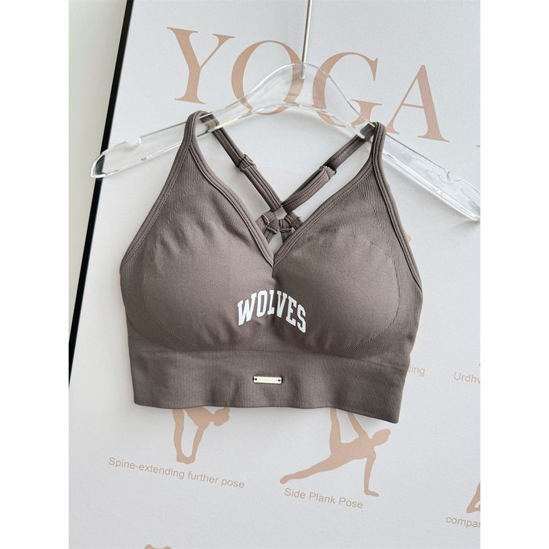 Yoga Net Red Style Print Vest-Style Hip Lifting Workout Clothes