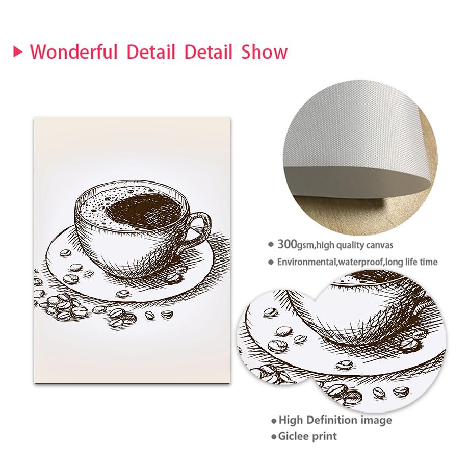 Abstract Coffee Line Definition Coffea Arabica Wall Art Canvas Painting Posters And Prints Wall Pictures Cafe Bar Kitchen Decor