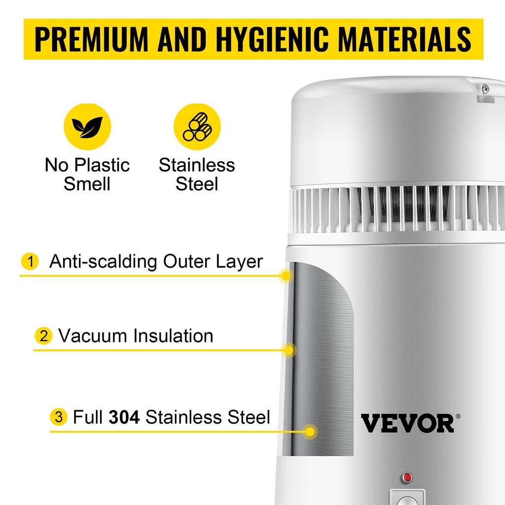 4L Water Distiller Purifier Filter Dispenser Heating Drinking Bottle Softener 304 Stainless Steel Home Appliance