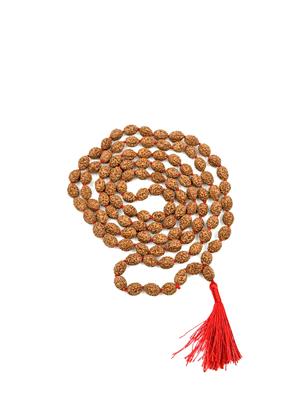 Zertifizierte 4 Mukhi Rudraksha Java Mala 108+1 Perlen | Natürliche Japa Mala für Meditation & Spirituelle Heilung