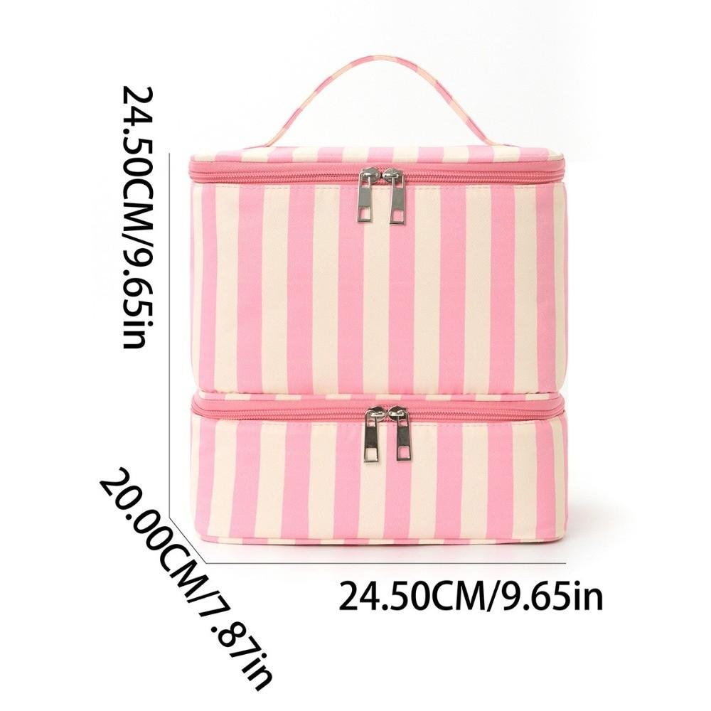 Double Layer Nail Polish Organizer Bag Large Capacity Handheld Essential Oil Storage Bag 30 Compartment Cosmetic Bag