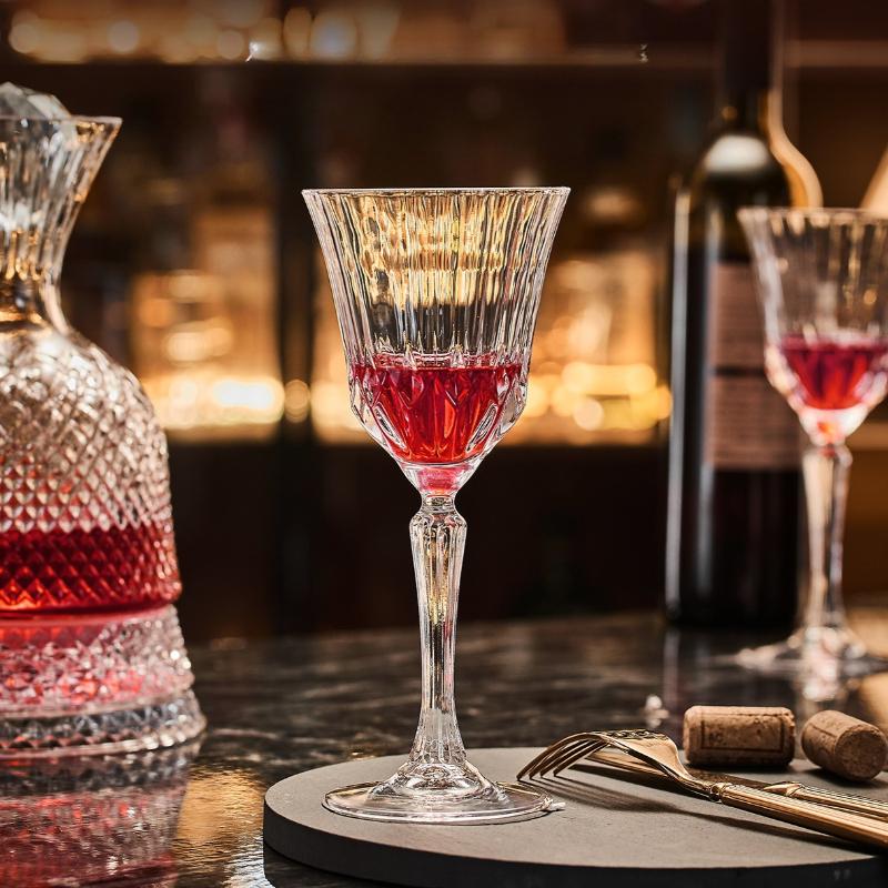 Exquisite Glass Cup High-end Cocktail Glass Sweet Wine Glass Bar Wine Glass Beer Glass Party Retro Embossed Pattern Wine Glass