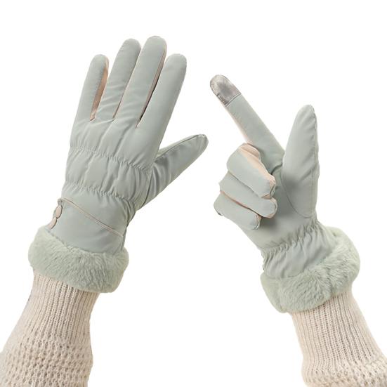 1 Pair Women Cycling Gloves Waterproof Wind-proof Touchscreen Fleece-Lined Gloves Winter Outdoor Cold Weather Warm Thick Full Finger Thermal Gloves