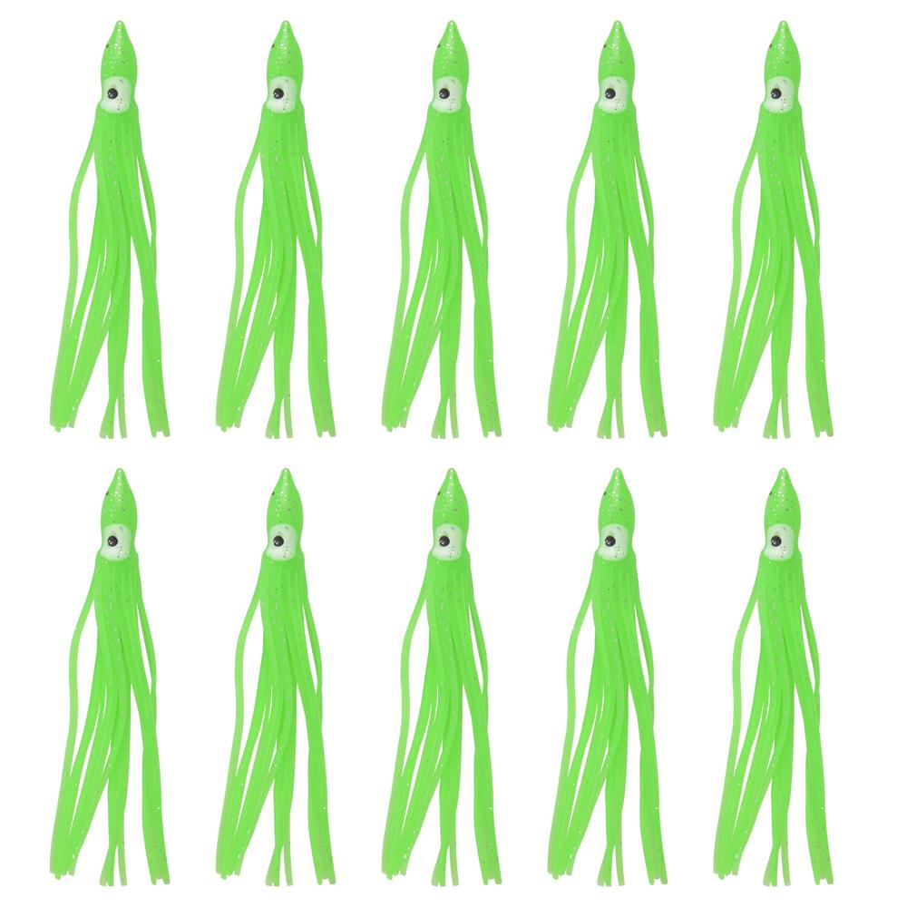 30/50/100pcs Soft Squid Lure Octopus Squid Skirt Bait Trolling Lure Jigs Silicone Artificial Bait For Tuna Sailfish Catfish