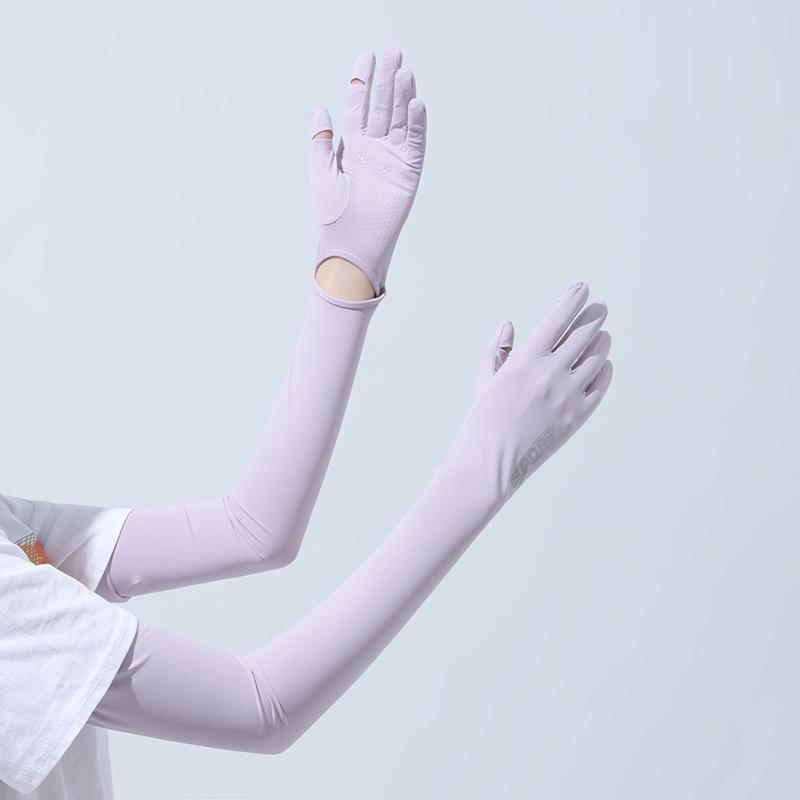 Women's Ice Silk Sun Protection Sleeves: Long, Breathable, Thin Style for Driving and Summer Wear.