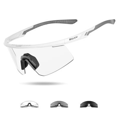 SCVCN Sport TR90 UV400 Nacht für Männer und Berg- und Andere Outdoor-Aktivitäten Schwarze Sonnenbrille, Ultraleichtes Gestell, Blendreduzierende Gläser,