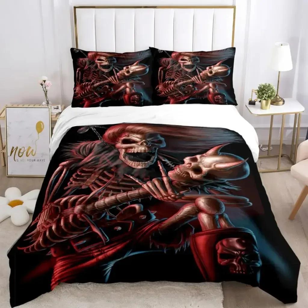 Comforter Skull Art Hd Print Comfortable Duvet Bedding Set Children Bedroom Decoration Home Textile