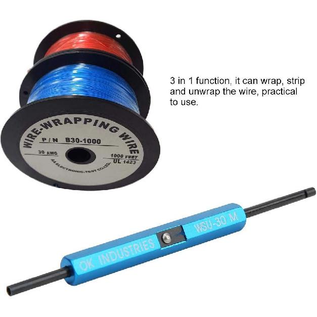 Metal Wire Wrap Tool, Wire Wrap Hand Tool, Single Stranded 3 In 1 Function Wire Unwrap Tool, Repairing Applications (Wsu30M)