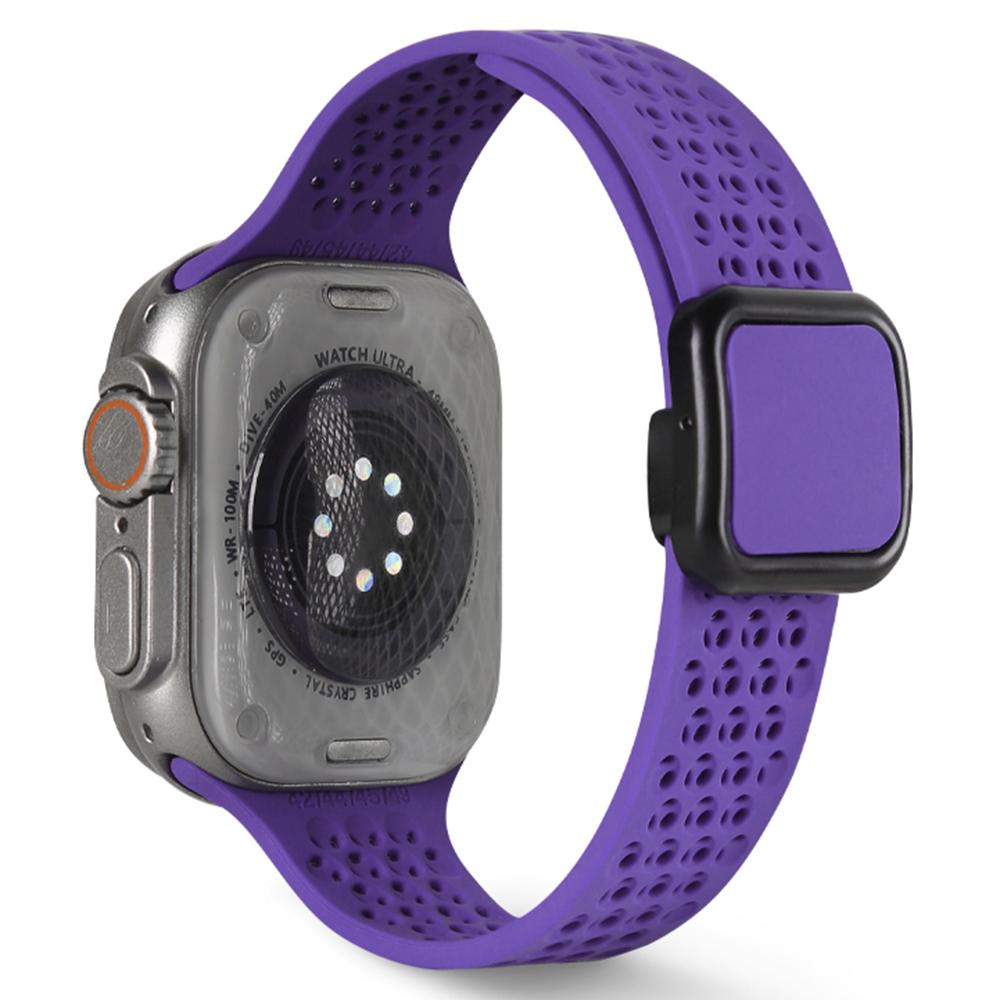 

Watch Strap for Apple Watch Series 10 42mm/9 8 7 41mm/SE (2023) SE (2022) SE 6 5 4 40mm/3 2 1 38mm Magnetic Silicone Band Dark Purple