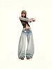 2025 Autumn Light Wash Low Rise Straight Wide Leg Jeans