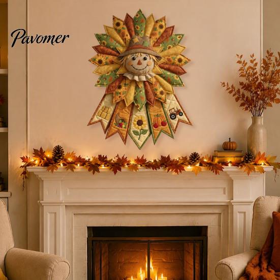Herbst Ernte Weihnachten Halloween Ostern Basteln 12 Monate DIY Türhänger Nähset, Stoff Patchwork Muster und DIY-Set für Anfänger Saisonal