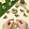Airssory 5 Pcs Golden Color Bee with Beehive Enamel Alloy Brooches Lovely Insect Animal Badge Pins for DIY Clothes Backpack Decooration Craft Banquet