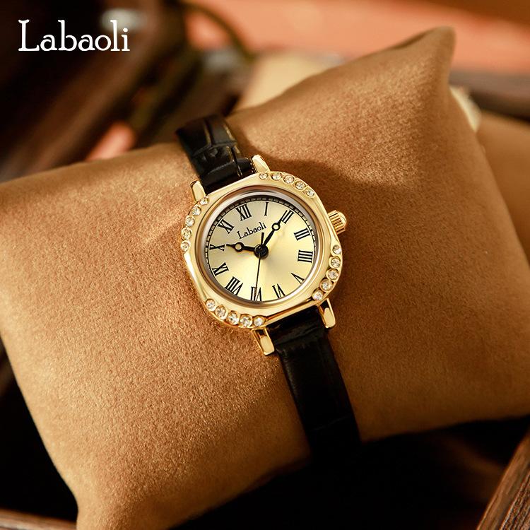 Ladies Watch With Diamonds Retro Square Fashion Quartz Watch Student Niche Temperament Women'S Watch