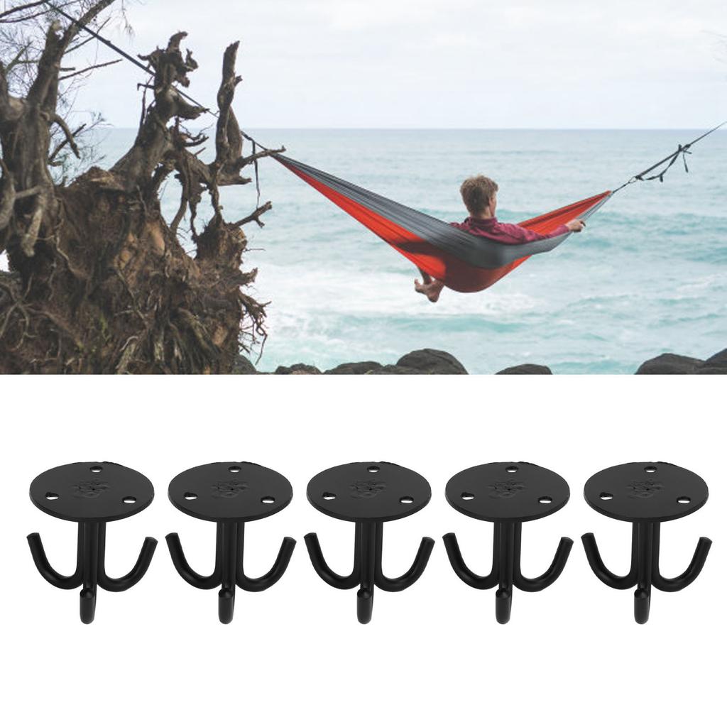 5 Stück Deckenhaken Verdicken Drei Greifer Edelstahl Verstärken Tragfähigkeit Deckenmontage Aufhänger für Zuhause Schwarz