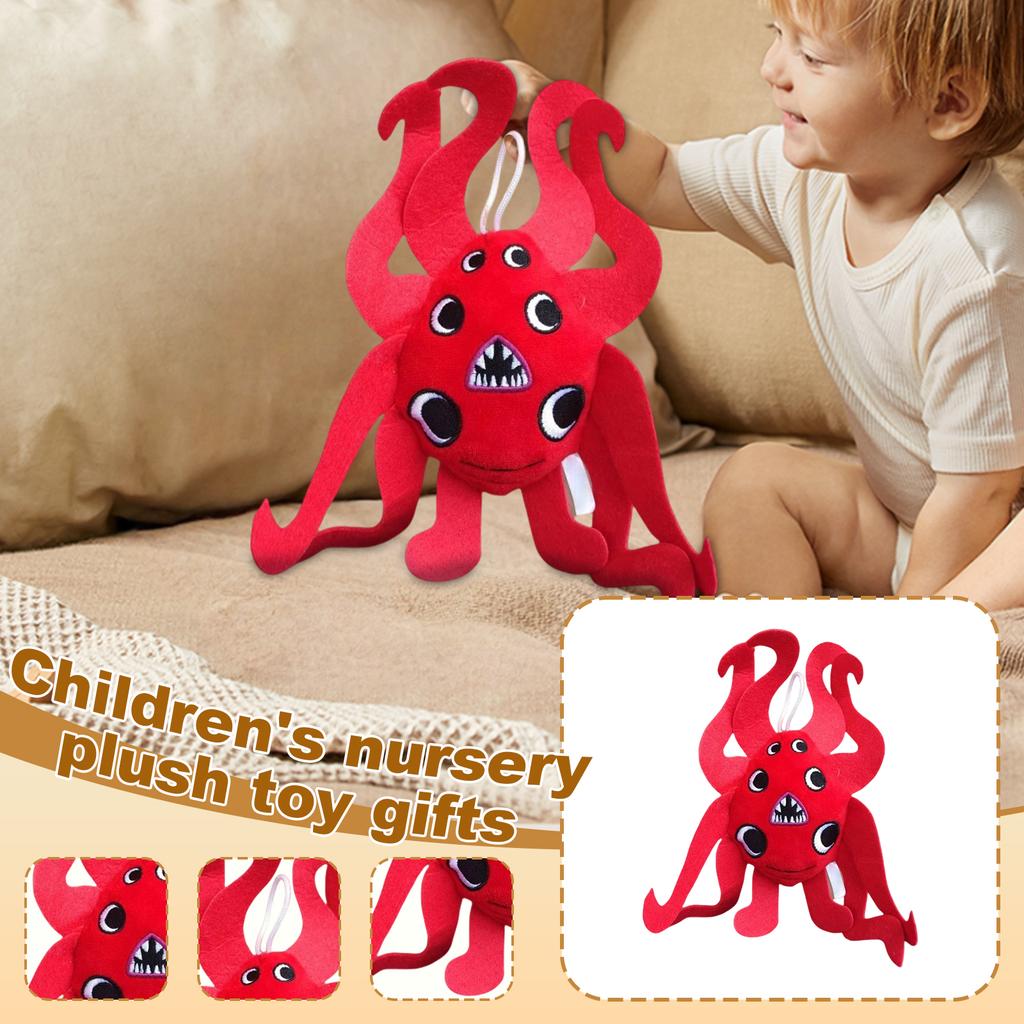 9,8-tommers PP-bomullsfylling Rød dukke Barnehage Plysjleke Omgivende gaver Morsom dukke med seks øyne for venner og barn