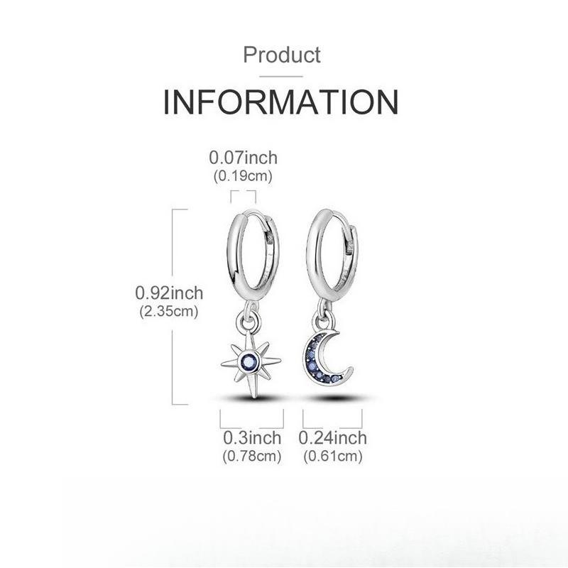 Moon and Star Earrings Women Zirconium Drop Earring For Anniversary Wedding Jewelry Gifts