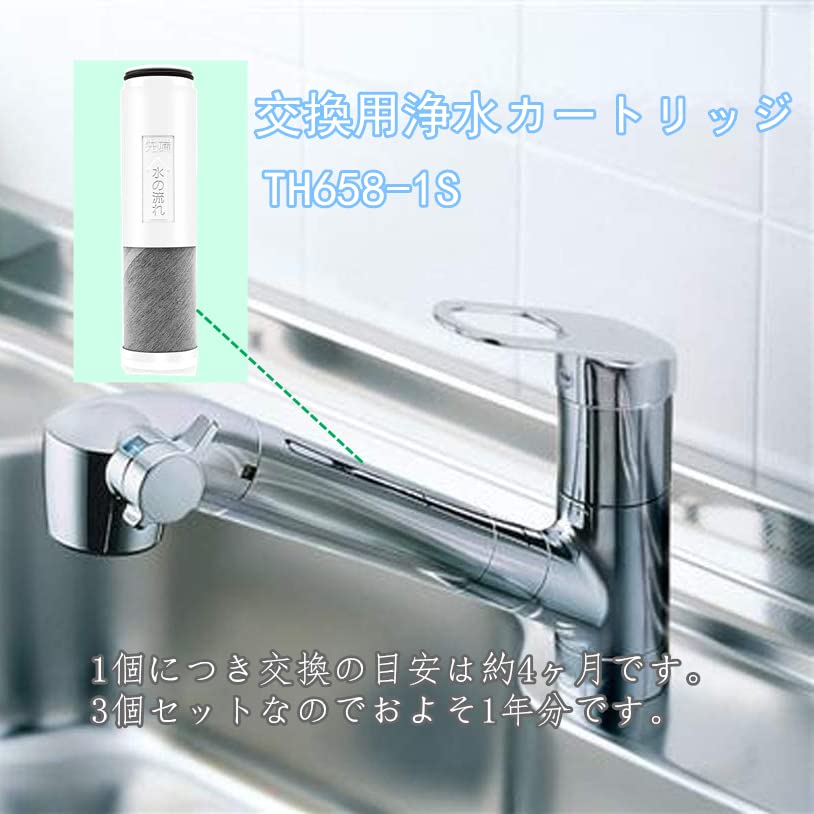 Water Purifier Cartridge 3 Pieces Water Purifier Mixing Faucet Cartridge TH658S Old Model High Performance Type Compatible Product TH658-1S
