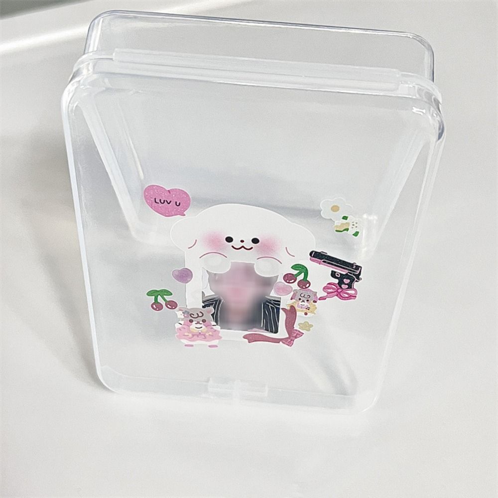 Transparent Card Storage Case Dustproof Flip Storage Box Photocard Storage Box  Stationery