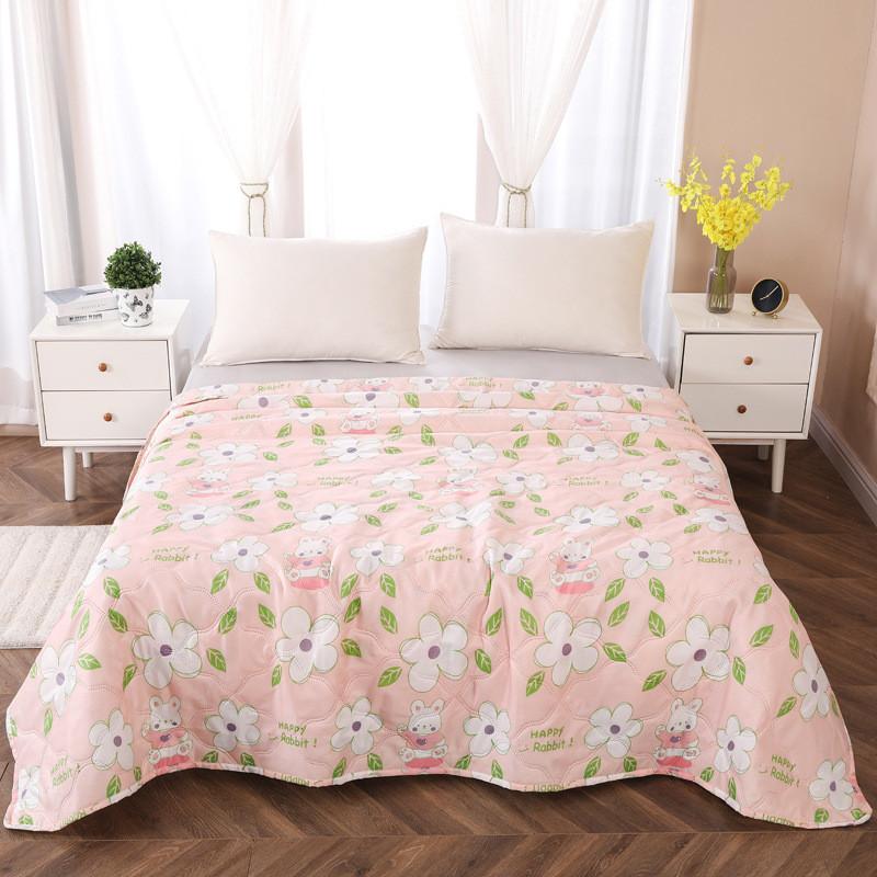 Summer Rabbit Flower Bear Print Air Conditioner Quilt With Gift Box Bedroom For