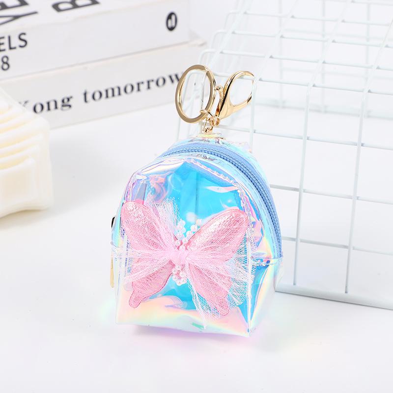 

3D Кружевной кошелек для монет в виде бабочки и брелок, сумочка для губной помады с отделением для Bluetooth-наушников синий