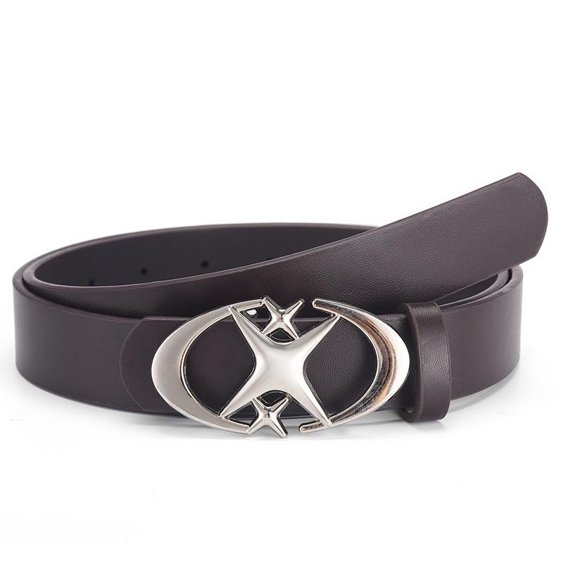 New Star Unisex Retro Leather Belt - Trendy Fashion for Young Men and Women